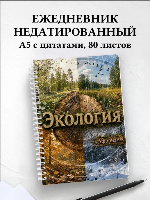 Ежедневник недатированный Экология с мотивирующими цитатами