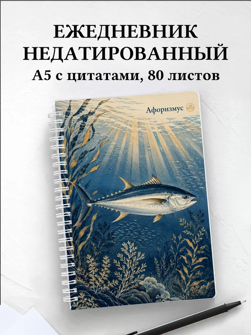 Ежедневник недатированный Тунец с мотивирующими цитатами