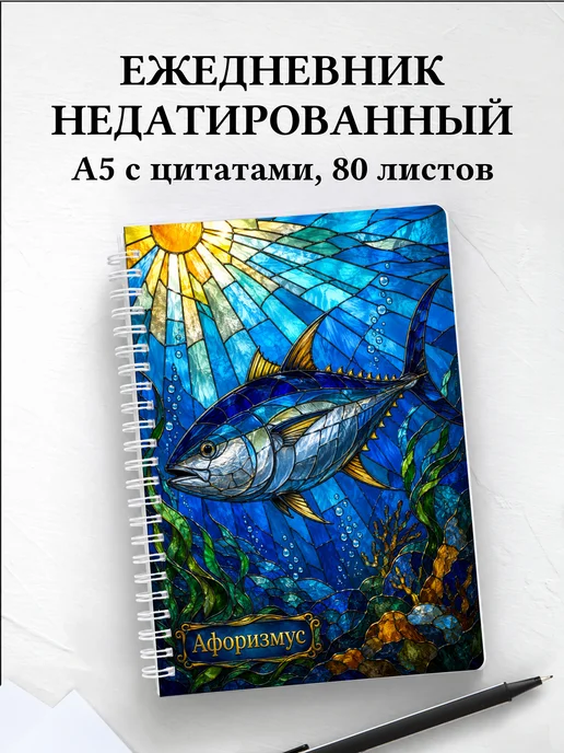 Ежедневник недатированный Тунец с мотивирующими цитатами