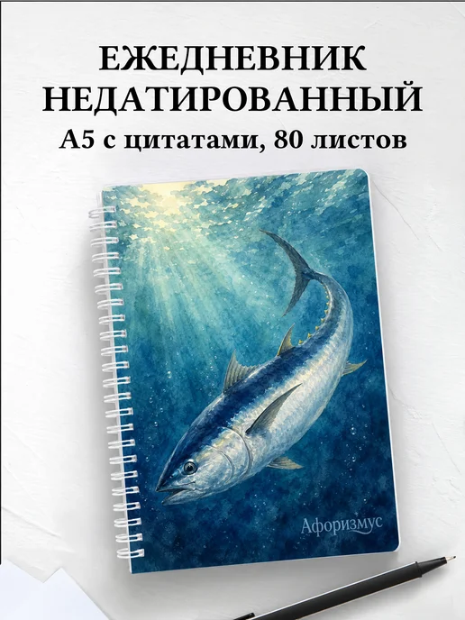 Ежедневник недатированный Тунец с мотивирующими цитатами
