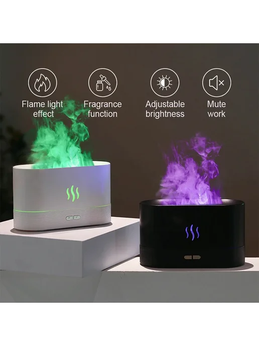 kinscoter USB настольный увлажнитель с эффектом пламени Whit, вариант, фото 3