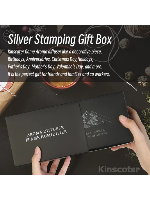 kinscoter USB настольный увлажнитель с эффектом пламени Whit, вариант, фото 6