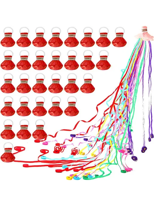 Нет бренда Белые бумажные хлопушки с конфетти red, белый