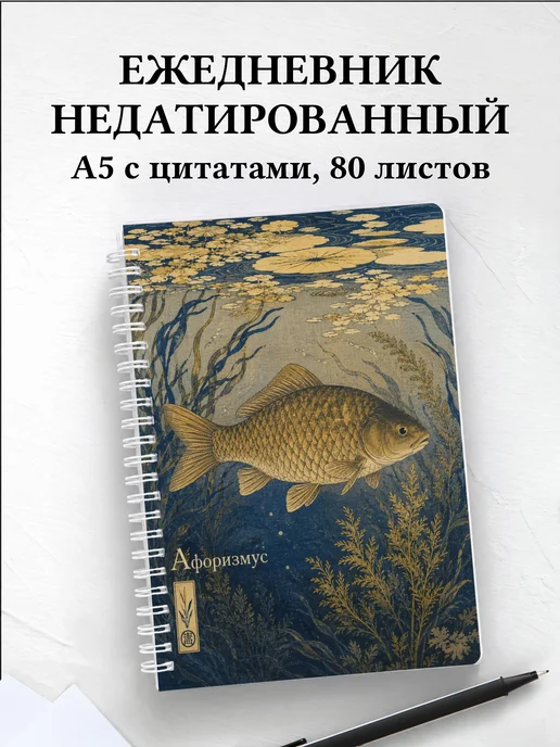 Ежедневник недатированный Карась с мотивирующими цитатами