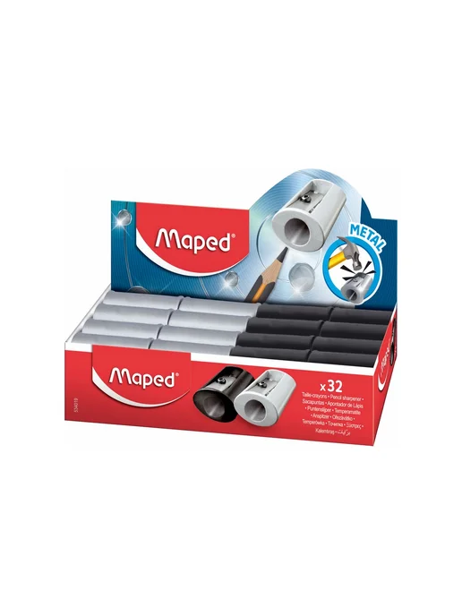 MAPED Точилка "Satellite", металлическая, черно-серебристая, черный