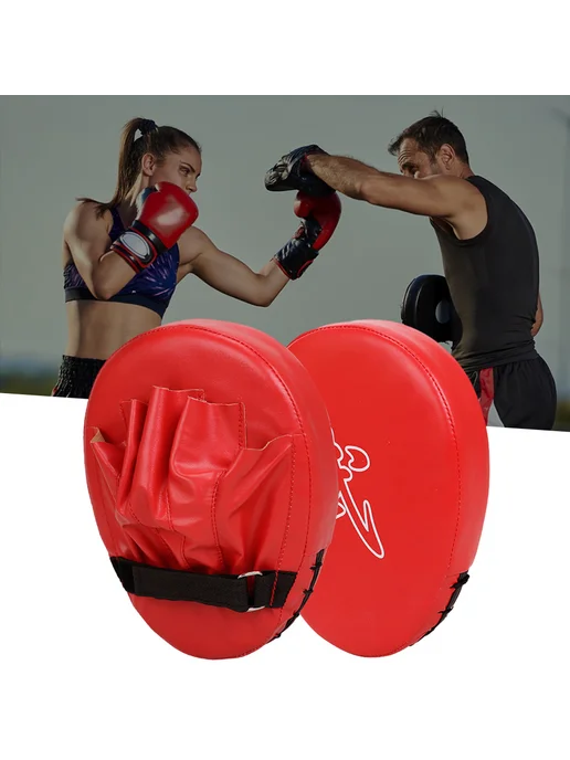 Муфта бойцовская PU кожа износостойкая для бокса MMA Muay Th, красный, фото 7