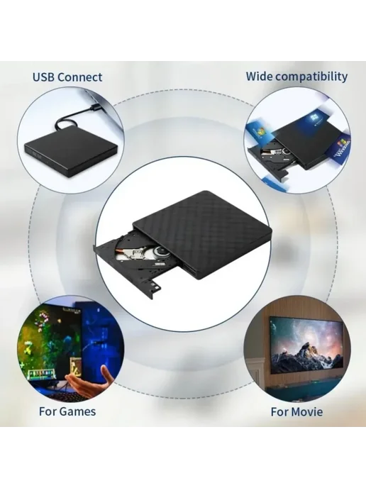 XIKCU Внешний оптический привод 2-в-1 для ноутбуков и ПК USB 3.0, вариант, фото 7