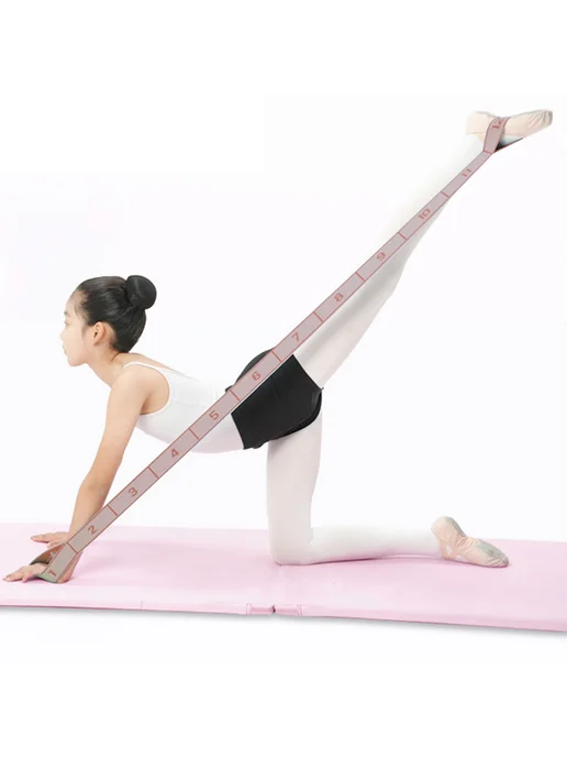 Банда для фитнеса регулируемая Light Pink, для растяжки, розовый, фото 2