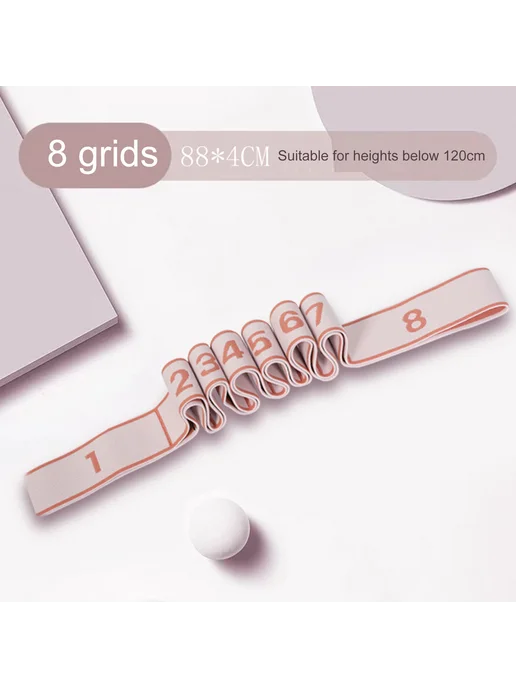 Банда для фитнеса регулируемая Light Pink, для растяжки, розовый, фото 4