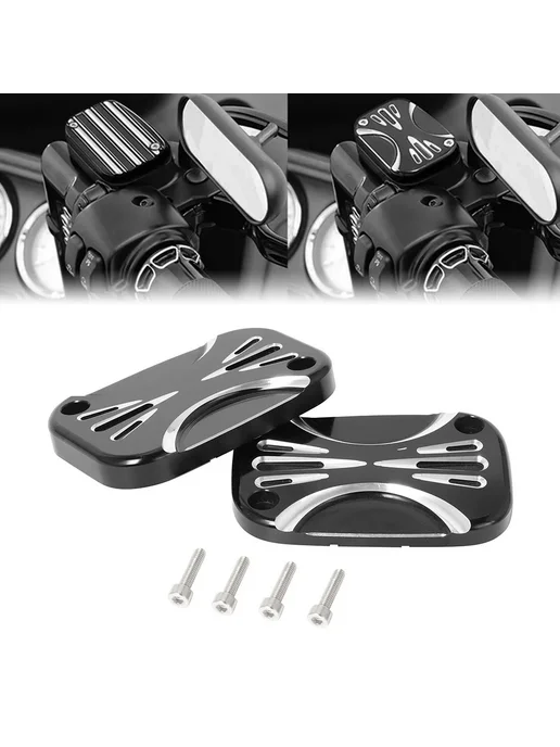 Крышка бачка тормозной жидкости Harley Touring черный, черный, фото 4