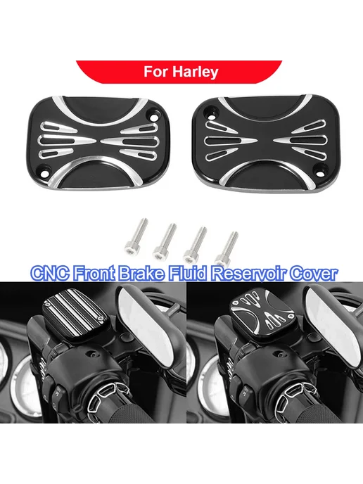 Крышка бачка тормозной жидкости Harley Touring черный, вариант, фото 2