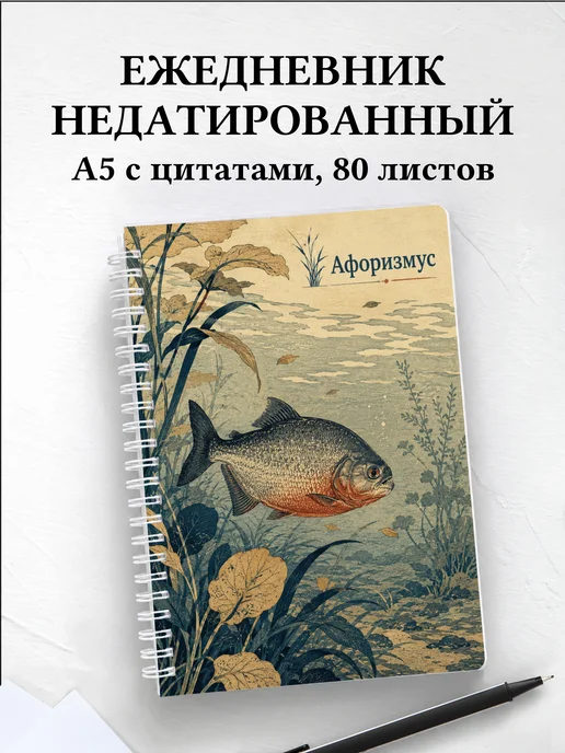 Ежедневник недатированный Пиранья с мотивирующими цитатами
