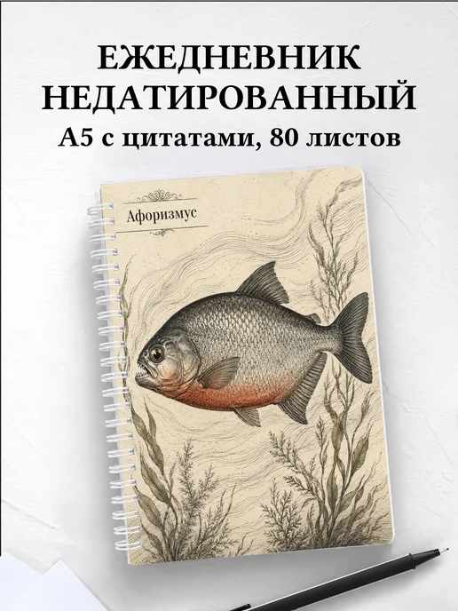 Ежедневник недатированный Пиранья с мотивирующими цитатами