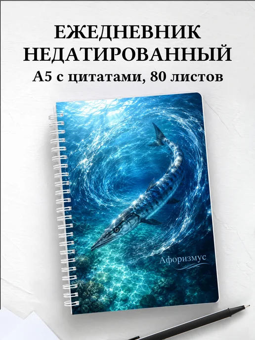 Ежедневник недатированный Барракуда с мотивирующими цитатами