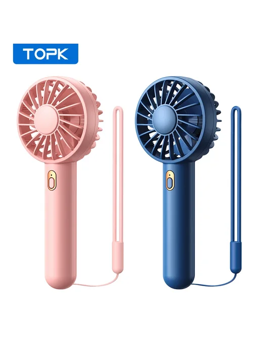 TOPK Портативный USB-вентилятор Pink 1800mah, 1800 мАч, фото 2
