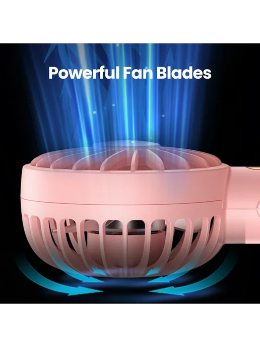 TOPK Портативный USB-вентилятор Pink 1800mah, 1800 мАч, фото 5