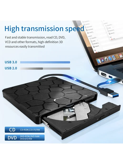 ammtoo внешний DVD привод 2-в-1 USB 3.0 Type-C basic version, вариант, фото 4