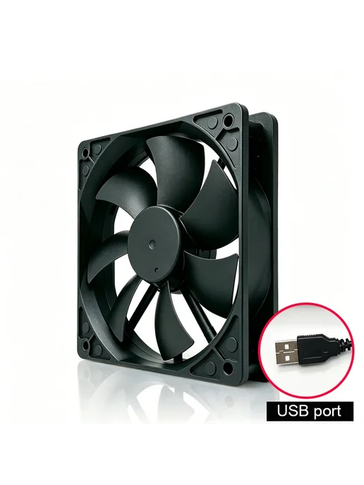 OUYUANSU USB вентилятор для компьютера 12см Black, черный, фото 2
