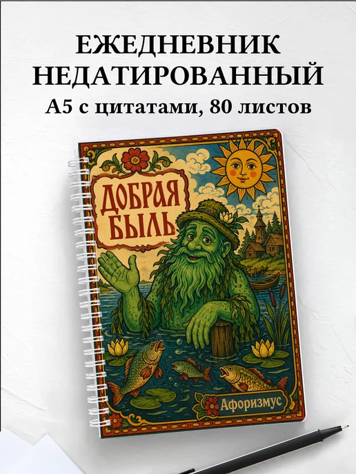 Ежедневник недатированный Водяной с мотивирующими цитатами