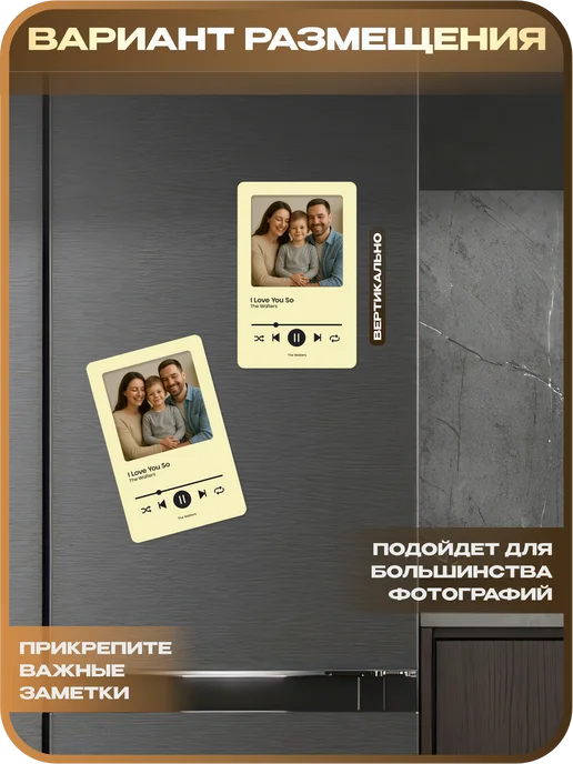 1-я Наклейка Фоторамка магнитная Spotify The Walters, черный, фото 3