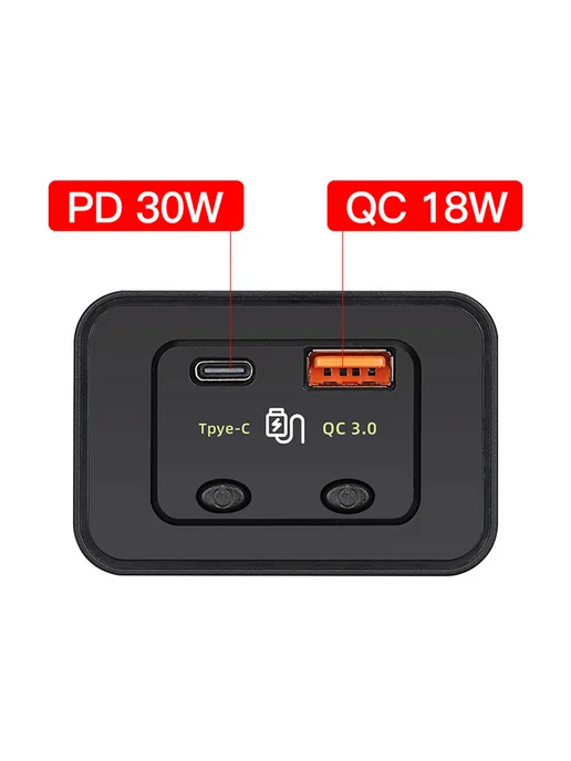 12 24В автозарядка с 2 USB, PD Type-C, QC3.0, 48W, 48 Вт, фото 3