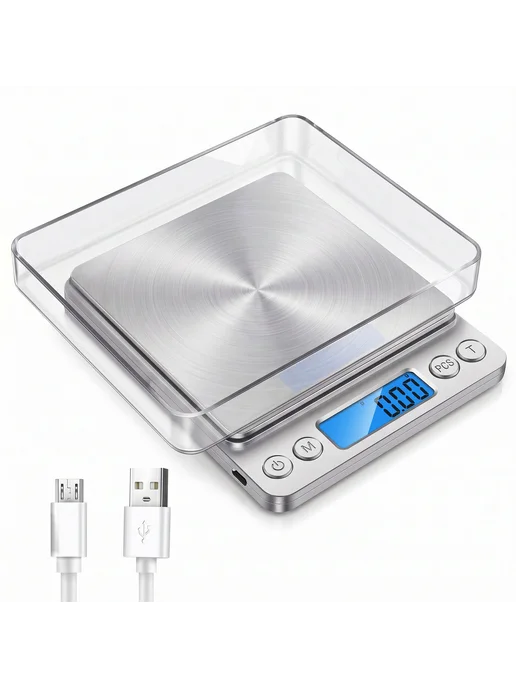 Кухонные весы 500 г, LCD дисплей, точность 0.01 г, цифровые, 500 г, 0,01 г, фото 4