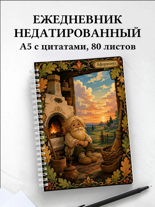 Ежедневник недатированный Домовой с мотивирующими цитатами