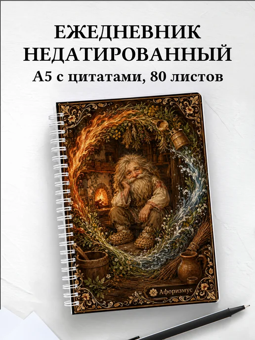 Ежедневник недатированный Домовой с мотивирующими цитатами