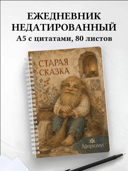 Ежедневник недатированный Домовой с мотивирующими цитатами