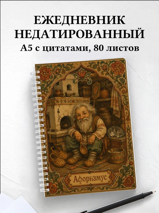 Ежедневник недатированный Домовой с мотивирующими цитатами