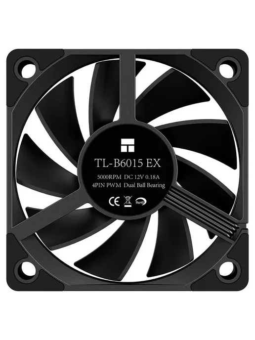 Thermalright Корпусной вентилятор TL-B6015 EX 6 см Черный, B, черный, фото 5