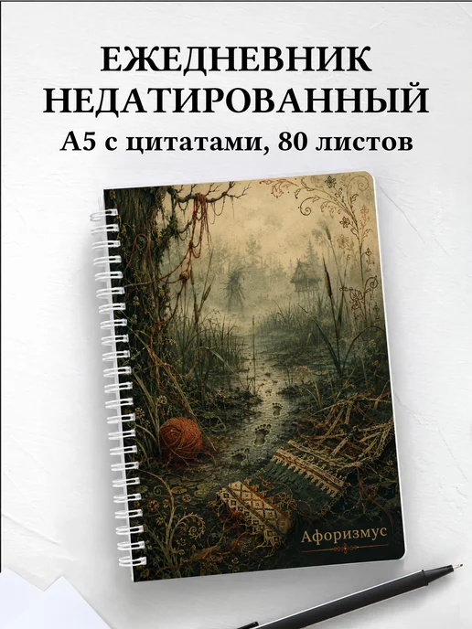 Ежедневник недатированный Кикимора с мотивирующими цитатами