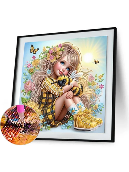 Набор для 5D алмазной мозаики Cute 30x30см DIY, 30x30 см, фото 6