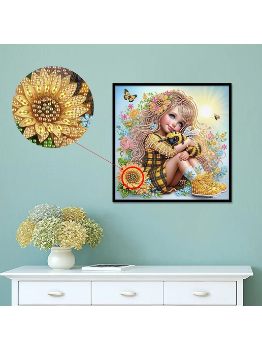 Набор для 5D алмазной мозаики Cute 30x30см DIY, 30x30 см, фото 7