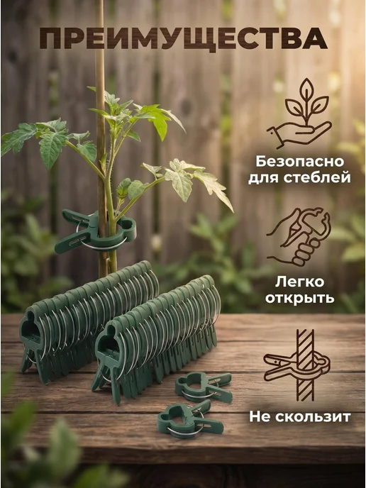 Подвязка для растений 5 см x 3 см 100 шт, 100 шт, фото 2