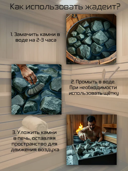 Камни для бани и сауны "Жадеит колотый", 20 кг, фракция 7-14, 20 кг, фото 4