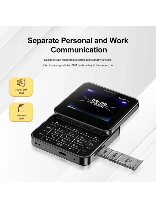 SERVO Сотовый Телефон AUAR11 с Поворотным Механизмом black, черный, фото 5