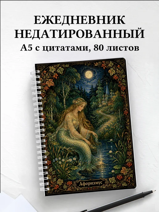 Ежедневник недатированный Русалка с мотивирующими цитатами