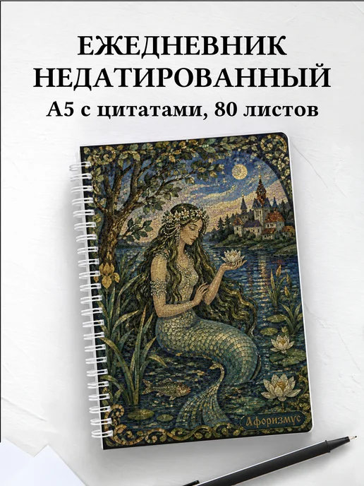 Ежедневник недатированный Русалка с мотивирующими цитатами