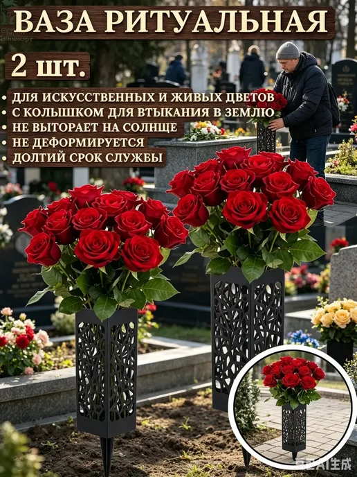 Премиальный набор полых квадратных ваз для ритуала, черных, черный