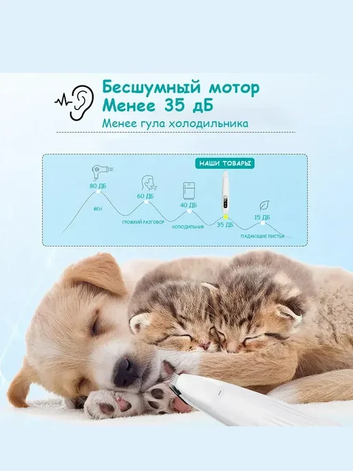 Триммер для стрижки собак и кошек, белый, фото 6