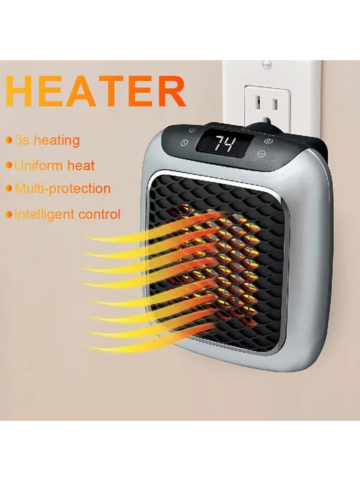 Малый обогреватель Plug In мини, настенный, переносной, вент, вариант, фото 7