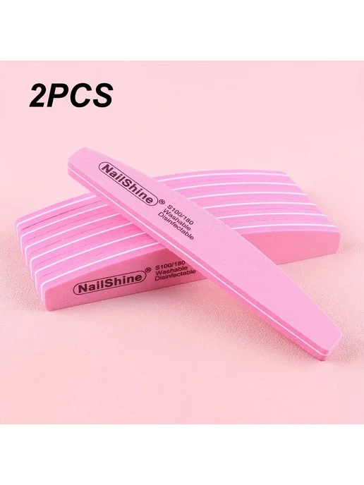 Нет бренда Профессиональные пилки для ногтей Pink 2pc, розовый