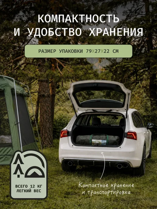 Беседка шатер туристический 16 м2, зеленый, фото 5