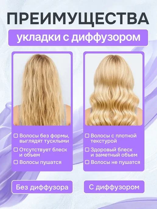 Диффузор насадка для фена универсальный складной, вариант, фото 3