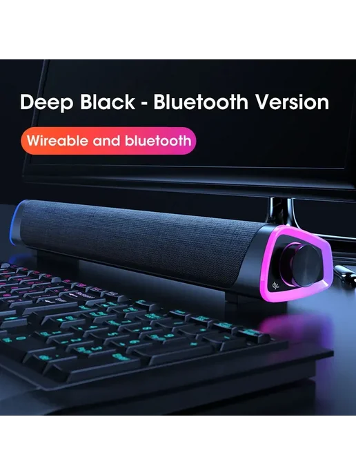 NOCCLILI Саундбар 4D Surround Bluetooth Black, черный
