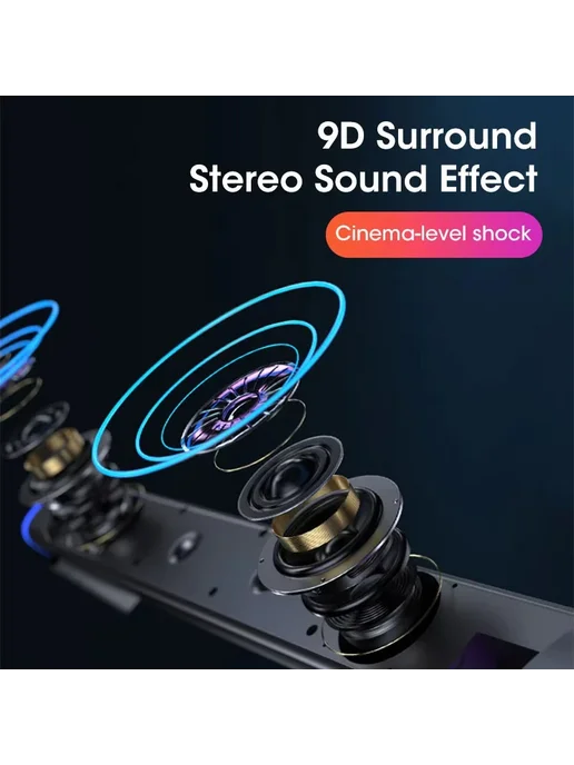 NOCCLILI Саундбар 4D Surround Bluetooth Black, черный, фото 4