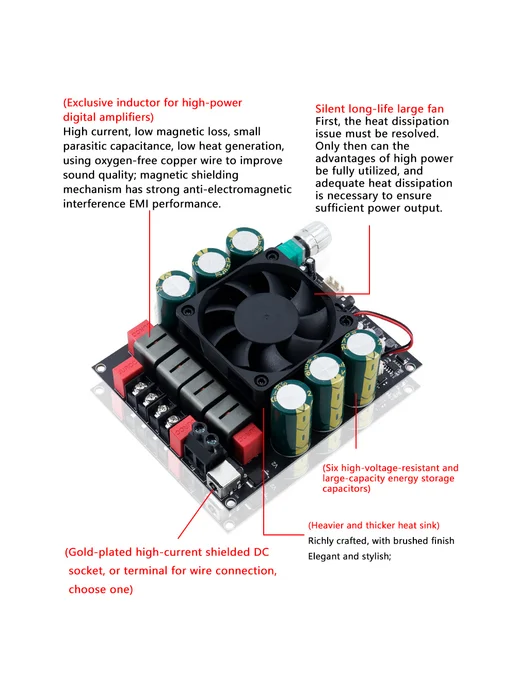 ZK-6002 2-канальный цифровой усилитель мощности 600W + 600W, 600 Вт, 600 Вт, фото 4