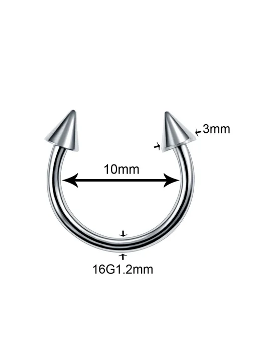 SWANJO Кольцо для пирсинга 16G 1.2mm, 10mm, 3mm, Style 3, 16 г