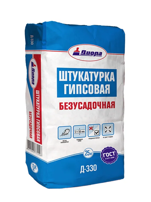 Штукатурка гипсовая Д-330 25 кг, 25 кг